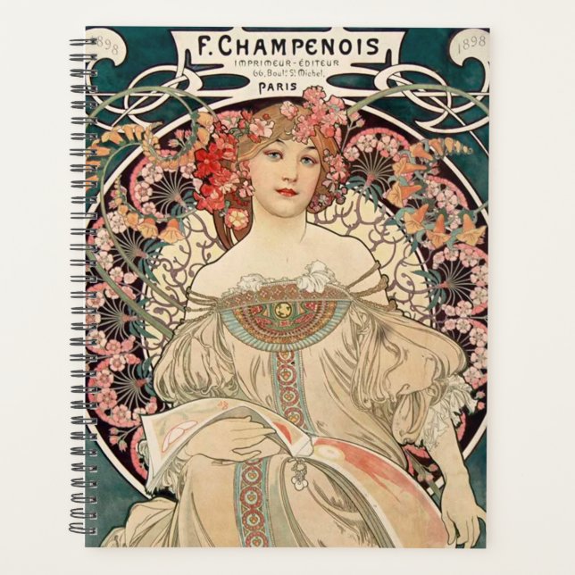 Agenda Anteproyecto romántico de ilustracion Mucha (Anverso)