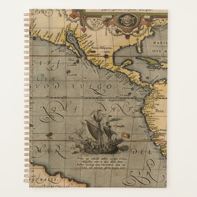 Agenda Antiguo mapa inspirado (14) Etiqueta de equipaje (Anverso)