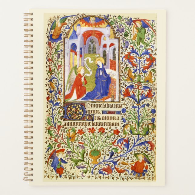 Agenda Anunciación iluminación medieval (Anverso)