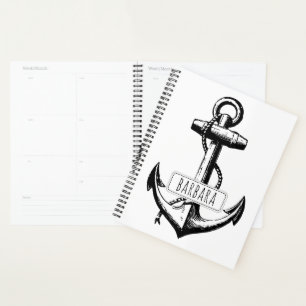 Agenda Anuncio blanco y negro con nombre náutico