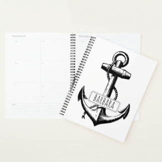 Agenda Anuncio blanco y negro con nombre náutico