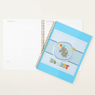 Agenda Anuncio de bebé elefante lindo niño