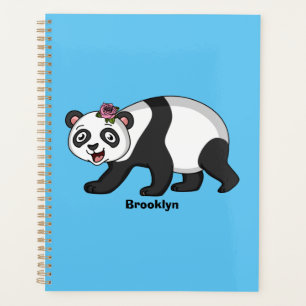 Agenda Aoso panda alegre y lindo con personalizado de flo