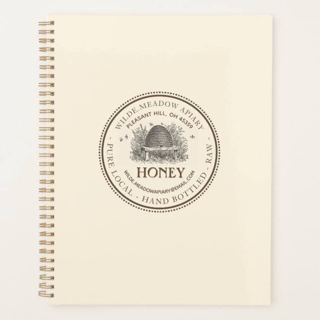 Agenda Apiary Business Promotion Honey Planner Skep (Anverso)