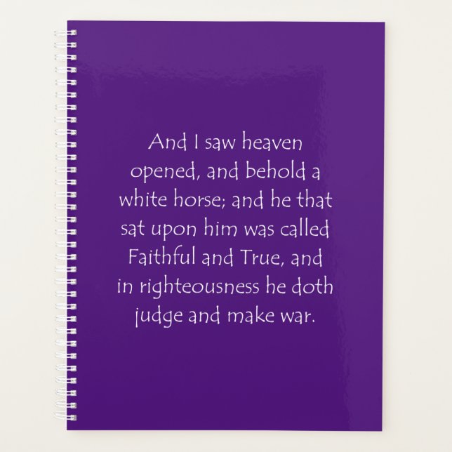 Agenda Apocalipsis de la cita de la escritura 19 12 (Anverso)