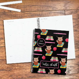 Agenda Apple Books Owl Pen Teacher Black Planner