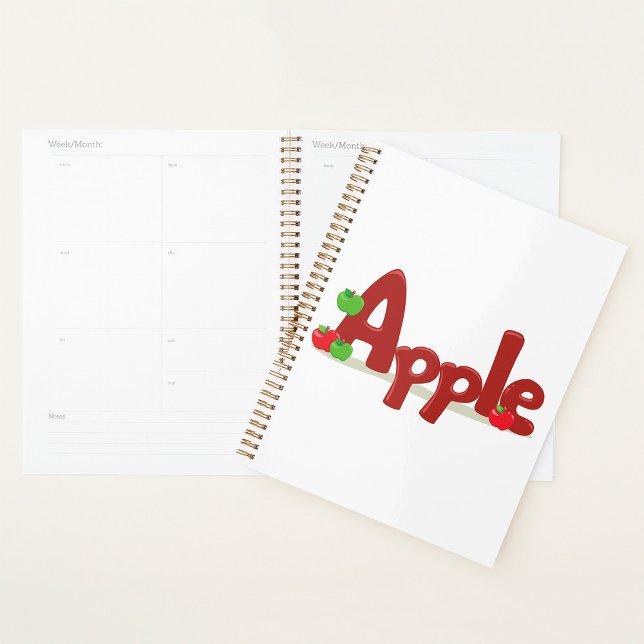 Agenda Apple Word Art con manzanas rojas y verdes (Subido por el creador)