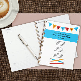 Agenda Apreciación del profesor: lápices azules rojos ama