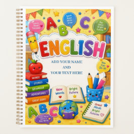 Agenda Aprendizaje de ABC en inglés para niños lindos y c