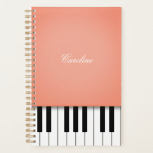 Agenda Apricot Naranja Piano Teclado Música personalizada