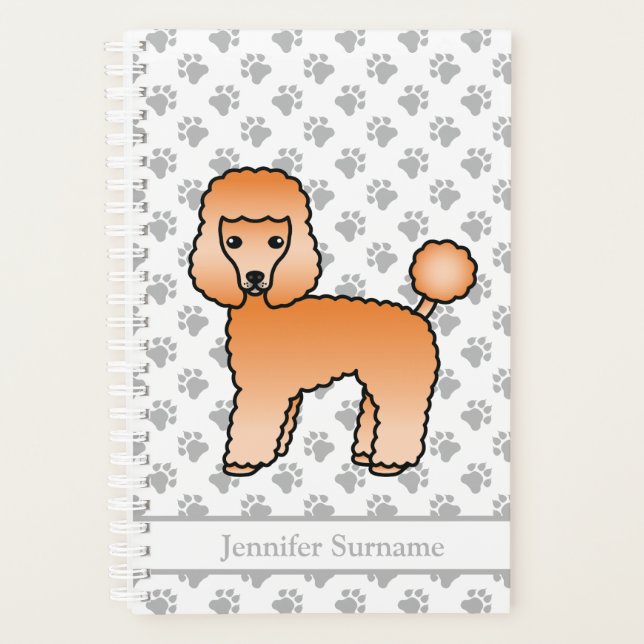 Agenda Apricot Toy Poodle Cute Cartog Perro y texto (Anverso)