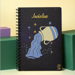 Agenda Aquarius Rótulo Galaxy Sky semanalmente personal
