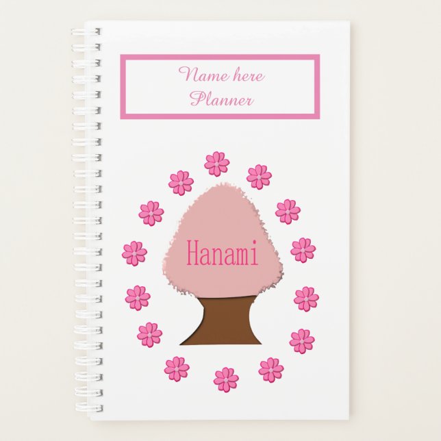 Agenda Árbol de cerezo japonés hanami personalizado (Anverso)