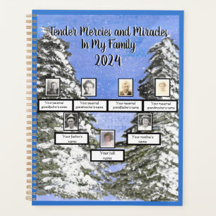 Agenda Árbol de familia acuarela Pino de nieve Mercias