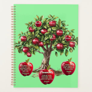 Agenda Árbol De Manzanas Rojas Personalizado De Versos De