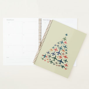 Agenda Árbol de Navidad de Avión Piloto Retro Vuelo