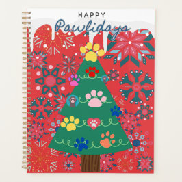 Agenda Árbol de Navidad rojo con patas impresas para los