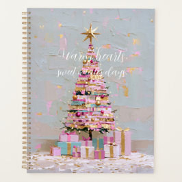 Agenda Árbol de Navidad rosa y dorado Impasto