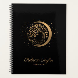 Agenda árbol de oro de la vida de moda de la luna de yoga
