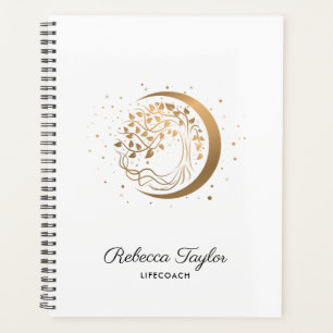 Agenda árbol de oro de la vida de moda de la luna de yoga