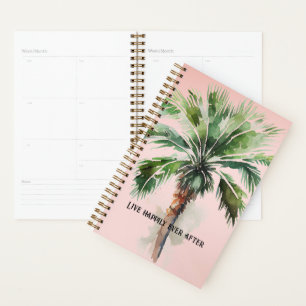 Agenda Árbol de palma tropical rosa Rubor