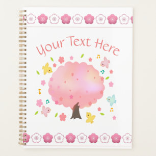 Agenda Árbol de primavera y Personalizado de pájaros
