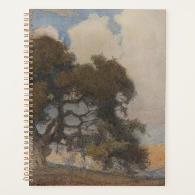 Agenda Árbol de roble (1910) - Majestuosa acuarela de épo (Anverso)