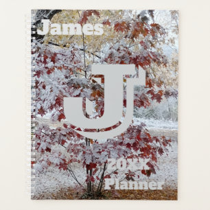 Agenda Árbol de roble cubierto de nieve, otoño/invierno