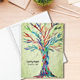 Agenda Árbol De Vida Colores Arcoiris Nombre Personalizad