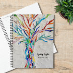 Agenda Árbol De Vida Colores Arcoiris Nombre Personalizad<br><div class="desc">Este único Planner está decorado con un árbol de la vida de colores vivos sobre un fondo gris pálido. El diseño original se hizo en mosaico con pequeños trozos de vidrio de colores vivos. Personalizar con tu nombre y año. Utilice la opción Herramienta de diseño para cambiar el tamaño, estilo...</div>