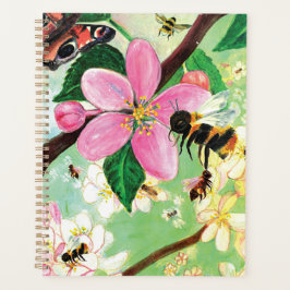 Agenda Árbol floreciente con abejas
