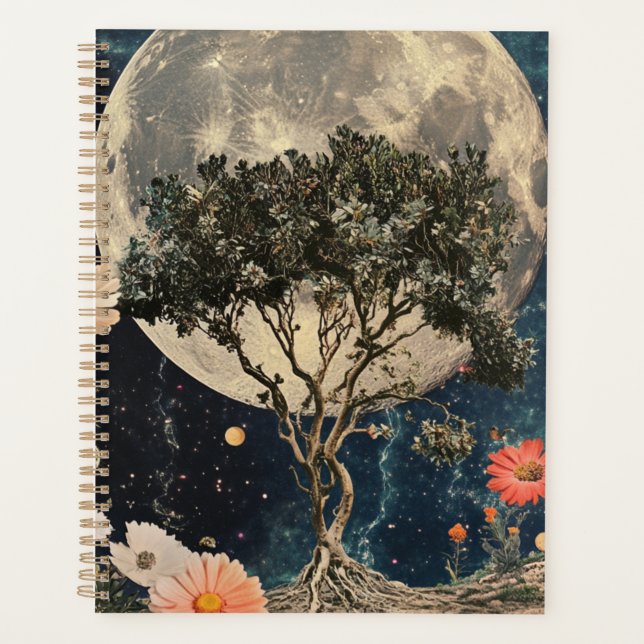 Agenda Árbol iluminado y flores (Anverso)