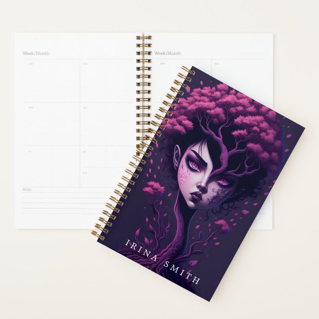 Agenda Árbol morado personalizado con cara (Demostración)