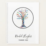 Agenda Árbol personalizado de la vida<br><div class="desc">Este elegante Planner está decorado con un diseño de mosaico de Tree of Life hecho con fragmentos de vidrio de colores vivos. Personalizable fácil con tu nombre y el año. Porque creamos nuestra propia obra de arte no encontrarás esta imagen exacta de otros diseñadores. Original Mosaico © Michele Davies.</div>
