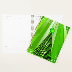 Agenda Árbol verde de Navidad moderno con estrella