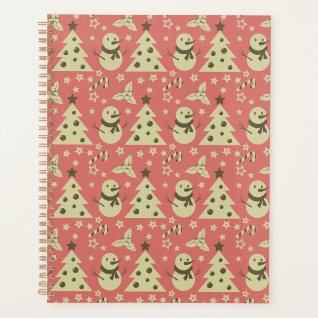 Agenda Árboles de Navidad retro estrella de berry caramel (Anverso)