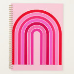 Agenda Arco Rojo Rosado Y Rojo Retro Preppy Arcoiris<br><div class="desc">Resumen Arcoiris Retro - Rosa Y Rojo.</div>