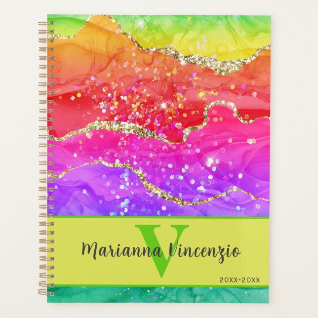 Agenda Arcoiris Agate Purpurina Marble Art (Anverso)