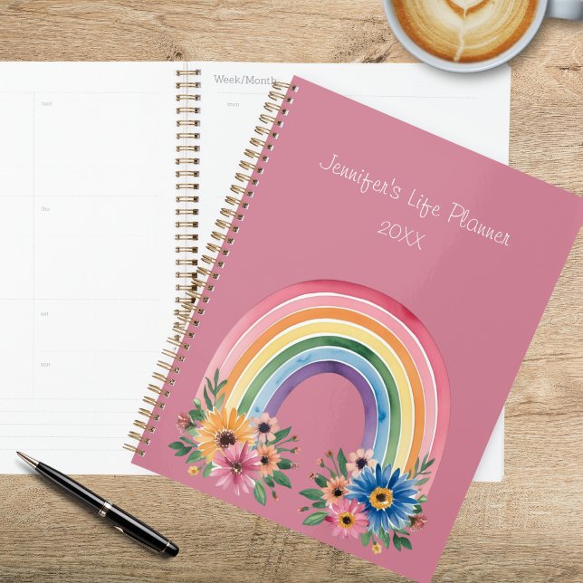 Agenda Arcoíris Boho Acuarela  (Subido por el creador)