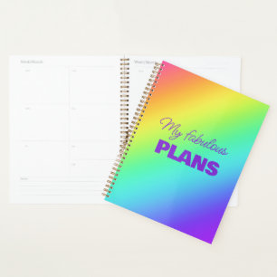 Agenda Arcoiris brillante personalizado