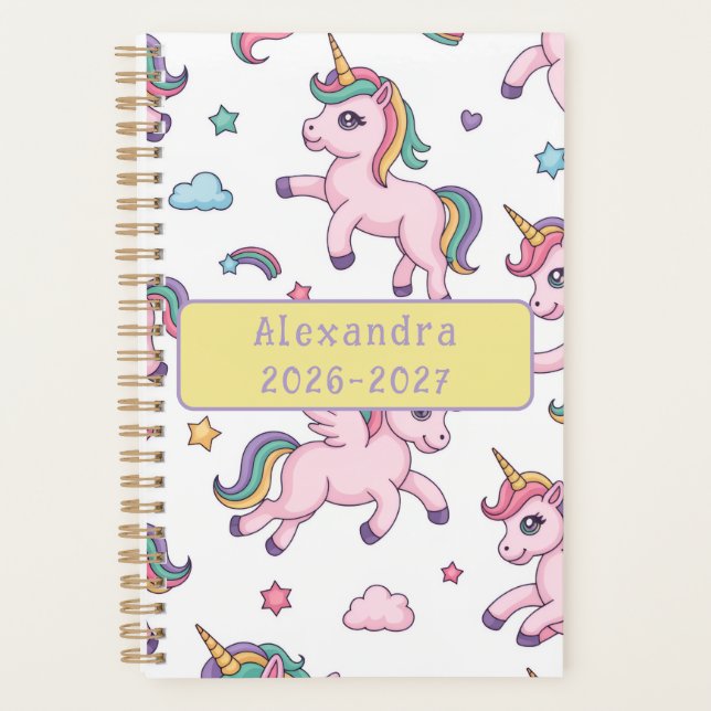 Agenda Arcoíris de Unicornio Lindo (Anverso)