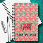 Agenda Arcoiris floral Monogramado Groovy<br><div class="desc">Su monograma y su nombre en letras de moda sobre un patrón retro floral y geométrico de arcoiris en una paleta de color groovy,  este planificador personalizado es ideal para usted o un gran regalo para cualquier ocasión. COINCIDIENDO elementos de nuestra colección.</div>