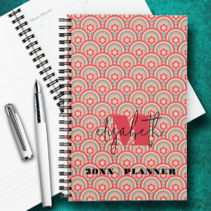 Agenda Arcoiris floral Monogramado Groovy