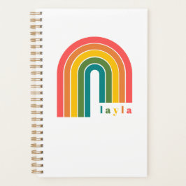 Agenda Arcoiris retro 5 Nombre de letra personalizado