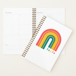 Agenda Arcoiris retro 5 Nombre de letra personalizado
