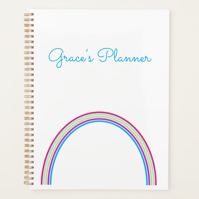 Agenda Arcoiris simple personalizable (Anverso)