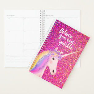 Agenda Arcoiris Unicornio Purpurina de oro rosa Inspirado