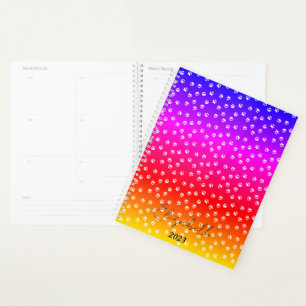 Agenda Arcoíris y huellas personalizadas, año personaliza