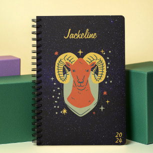 Agenda Aries Zodiac Rótulo l Galaxy Sky Star Personal