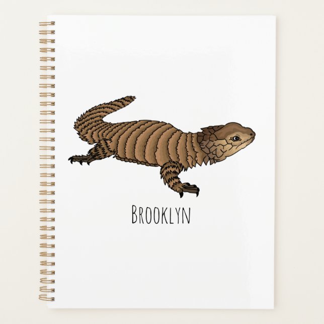 Agenda Armadillo girdled lizard cartoon illustration  (Anverso)